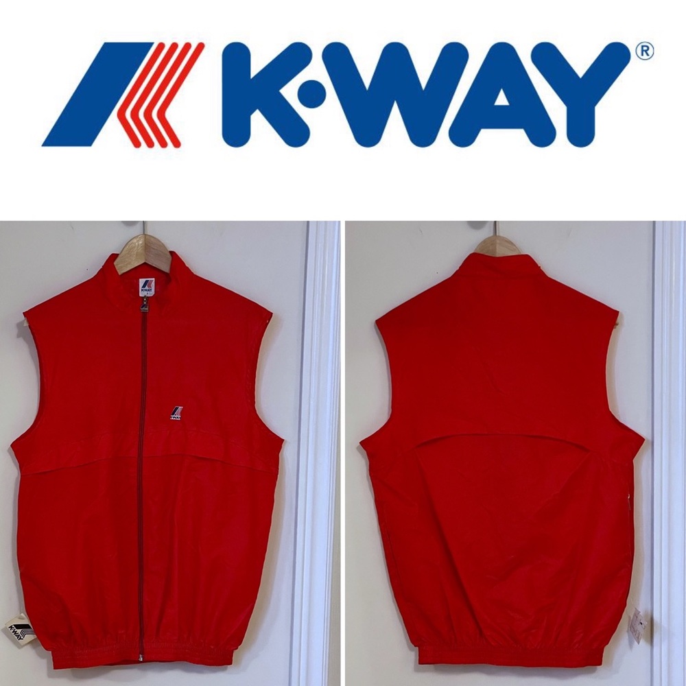 NWT deadstock K-WAY outer vest in red